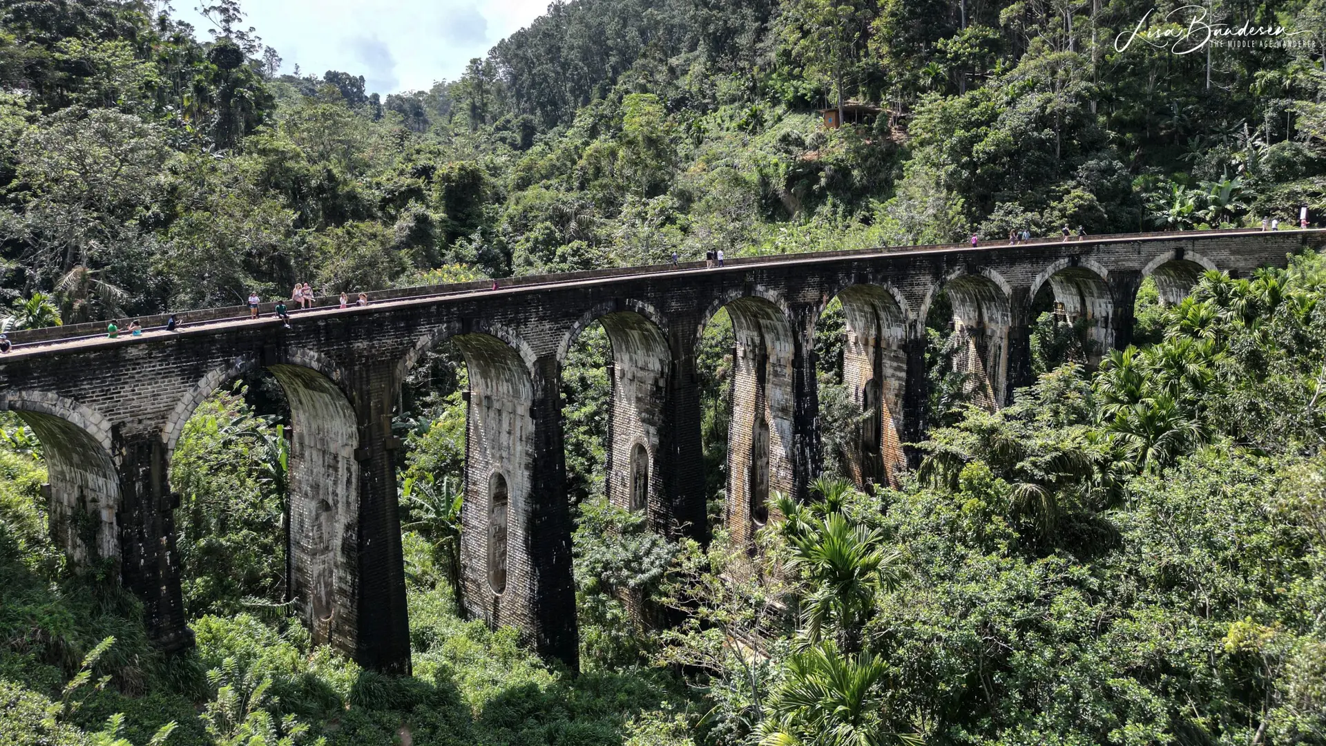 We had permission to fly over the Nine Arch Bridge but not under the bridge due to the possible provocation of wasps.