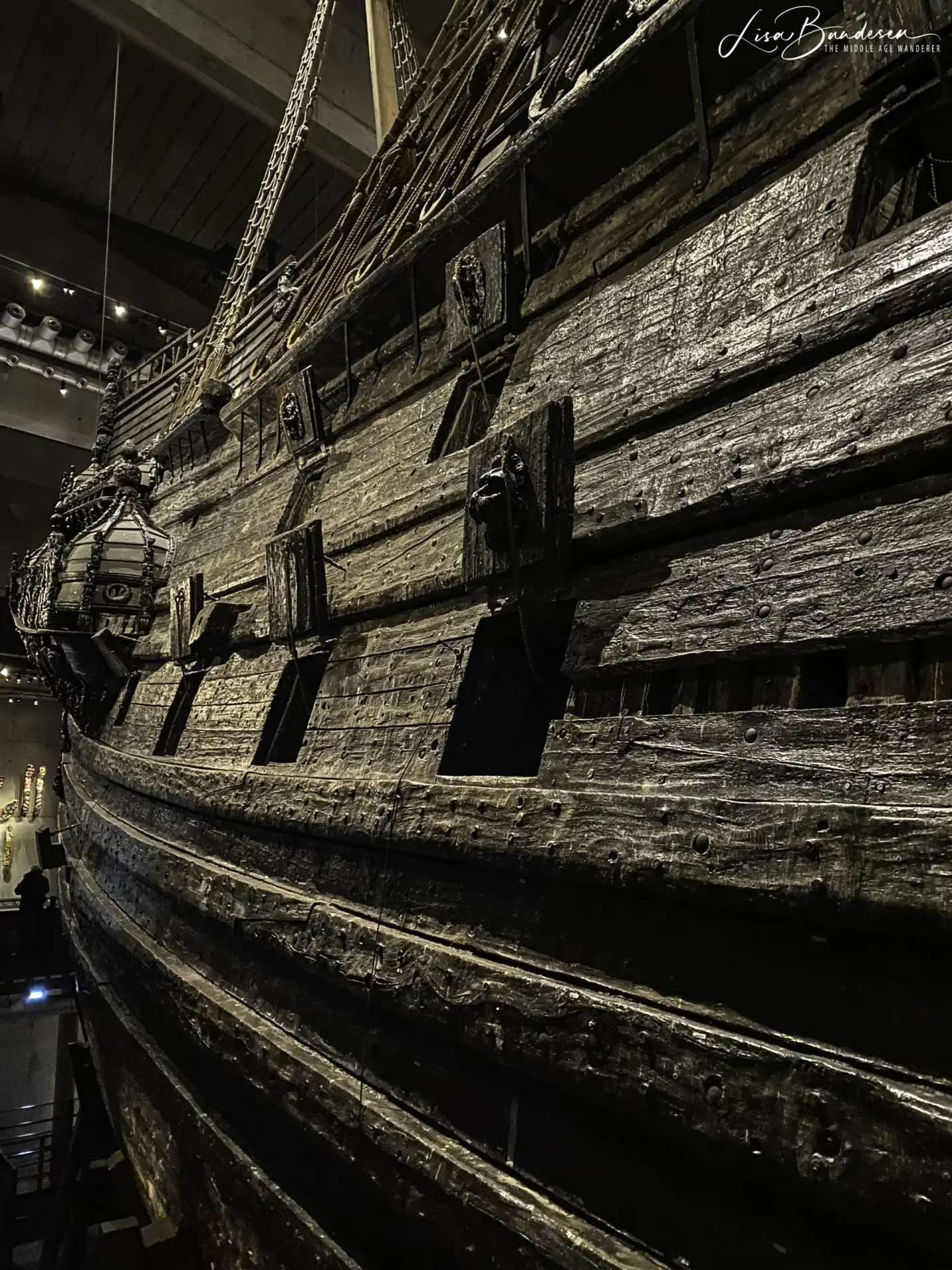 Side of the Vasa showing cannon placements